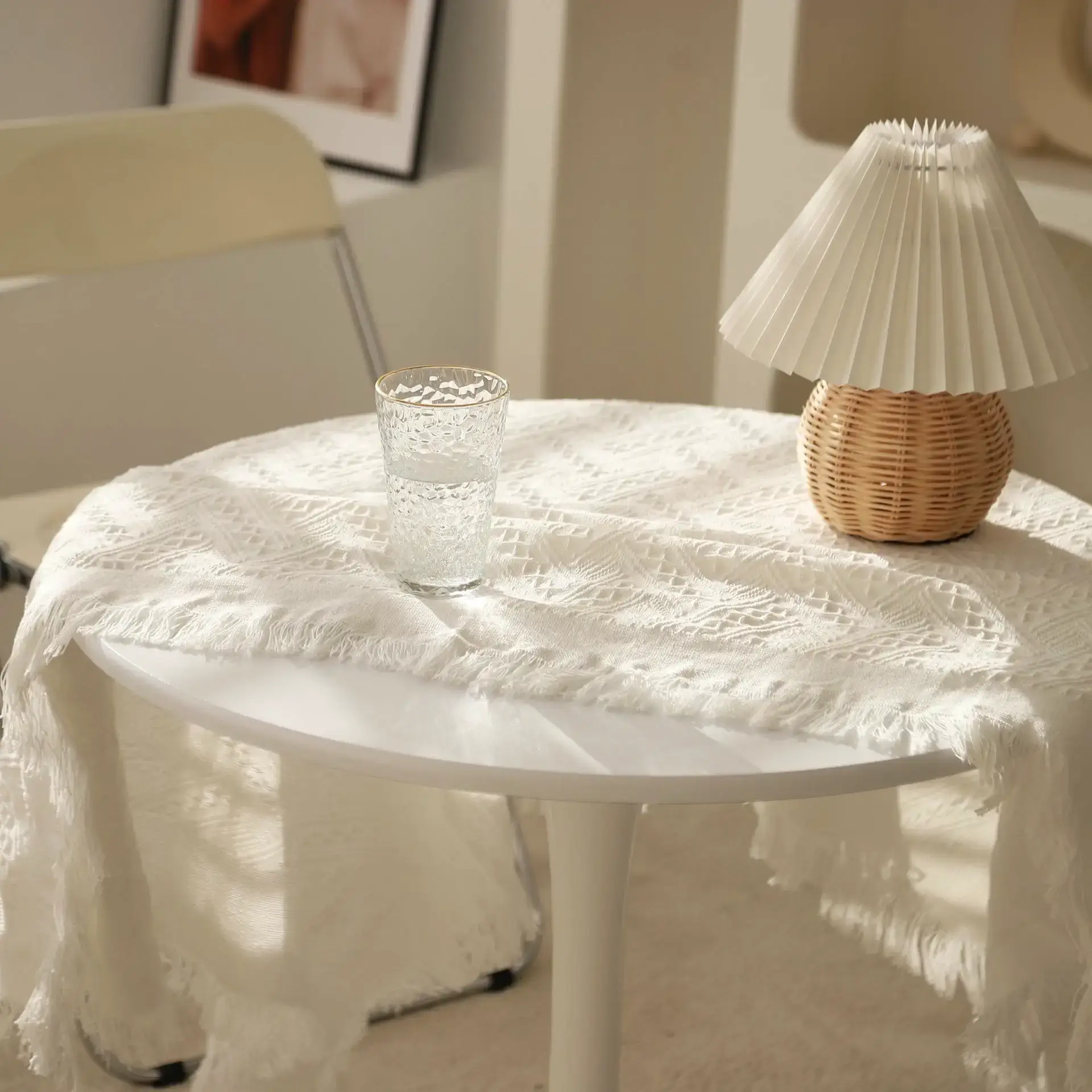 Bohemian tassel table cloth vintage aesthetic decor for home dining room