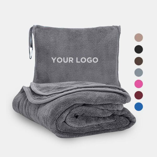 Premium soft custom logo plush throw blanket for home decoration