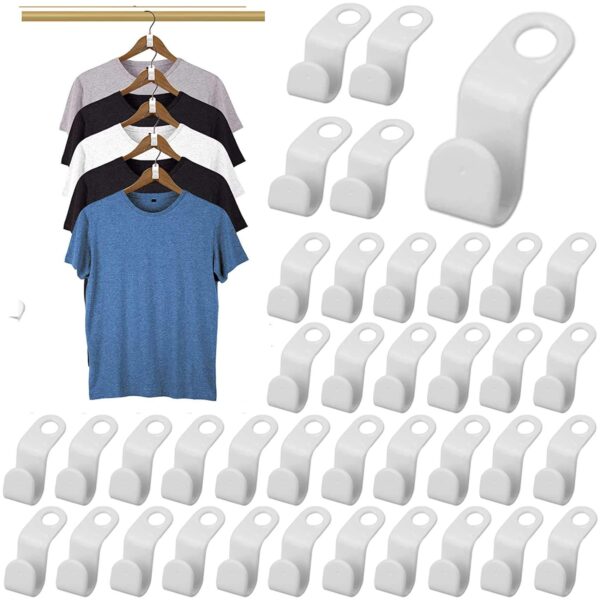 Hanger connector clips for clothes space saving, bulk pack main view