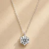 925 sterling silver 1 carat moissanite pendant necklace close up