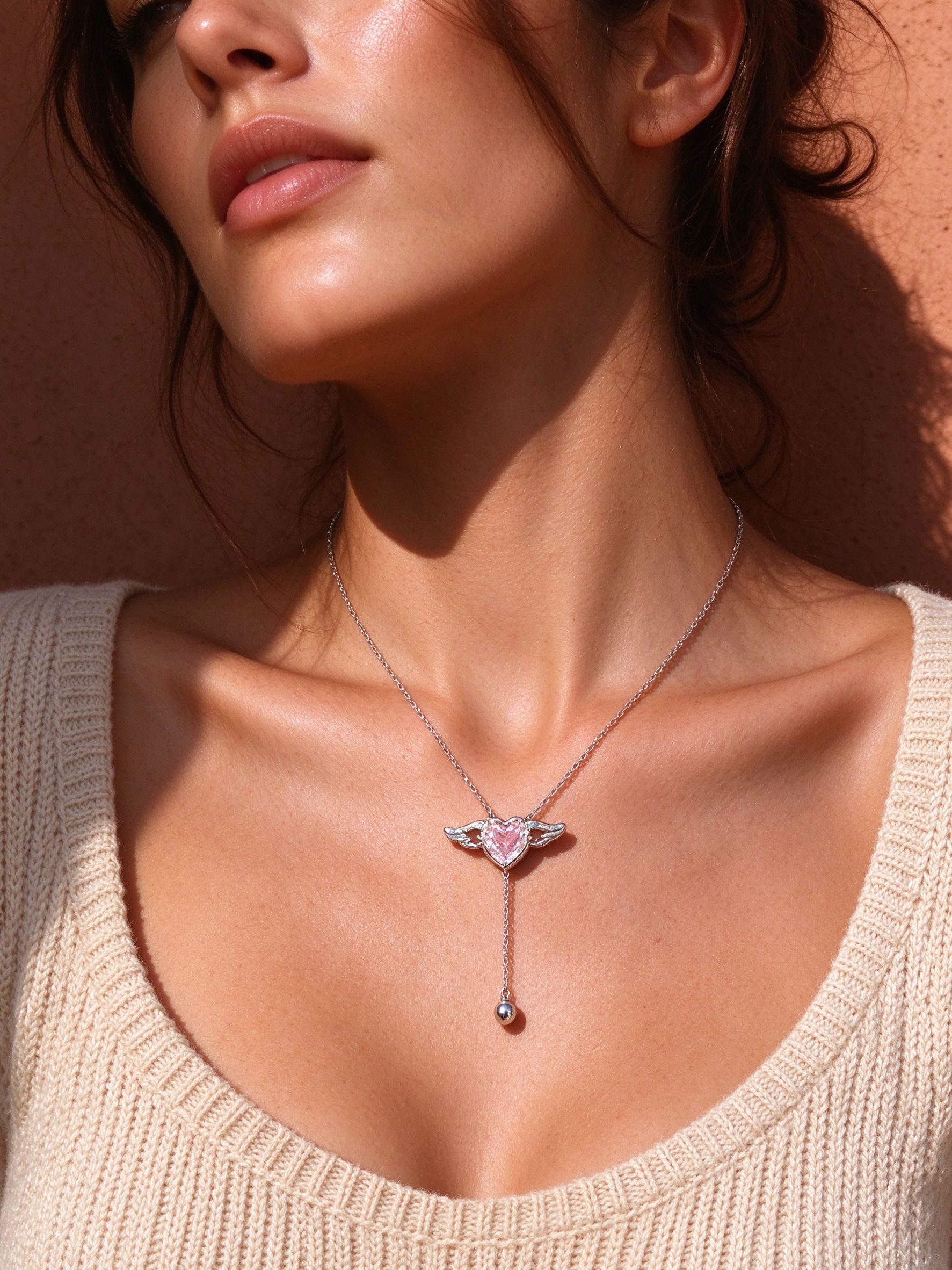 Cupid heart necklace styling