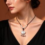 Silver Longevity Lock Bell Necklace – Traditional Chinese Peace Lock Pendant with Bells - view 1