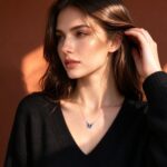 Gradient Blue Enamel Butterfly Necklace – Delicate Silver Chain Pendant - view 1