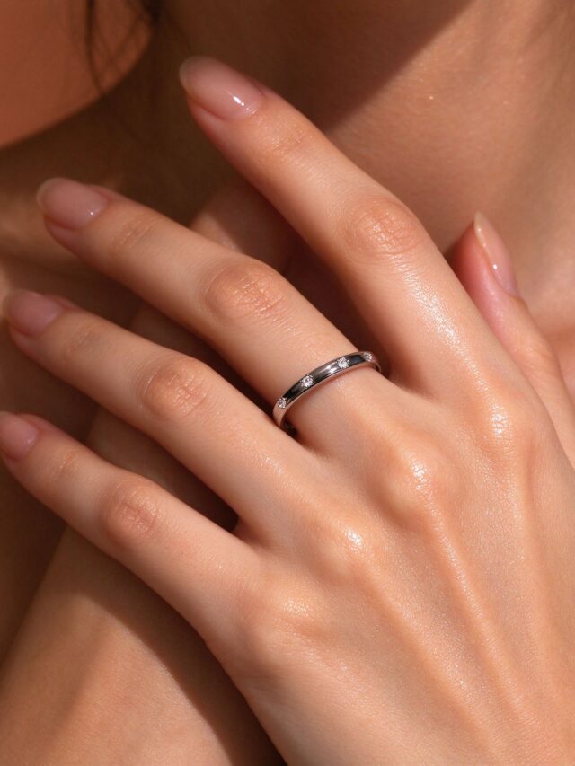 Silver Thin Open CZ Band Ring - Minimalist Stackable Ring for Women