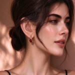 Red Glazed Love Heart Earrings 18k Gold Plated Stainless Steel French Elegant Dainty Ear Cuffs - view 1