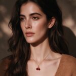 Cute Cherry Pendant Necklace – Gold Plated Delicate Clavicle Chain - view 1