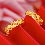 Interlocking Heart Ring – Dainty Gold Open Adjustable Heart Ring - view 2