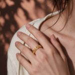 Interlocking Heart Ring – Dainty Gold Open Adjustable Heart Ring - view 1