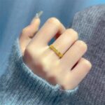 Lucky Coin Stack Ring – Dainty Gold Adjustable Coin Ring - view 2