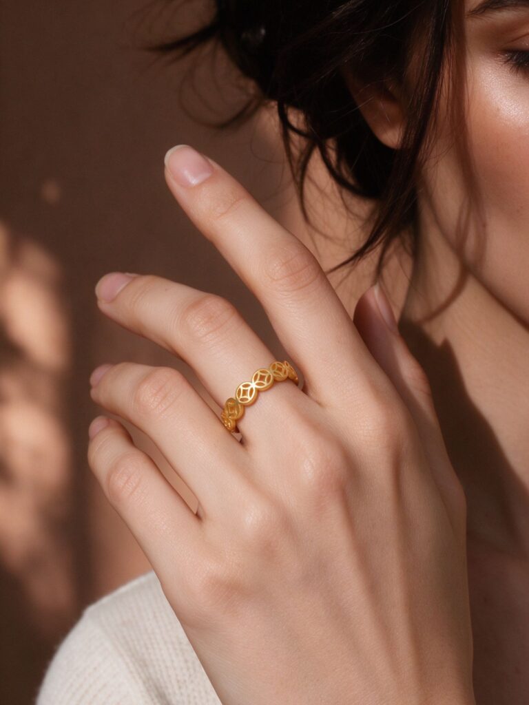 Lucky Coin Stack Ring – Dainty Gold Adjustable Coin Ring